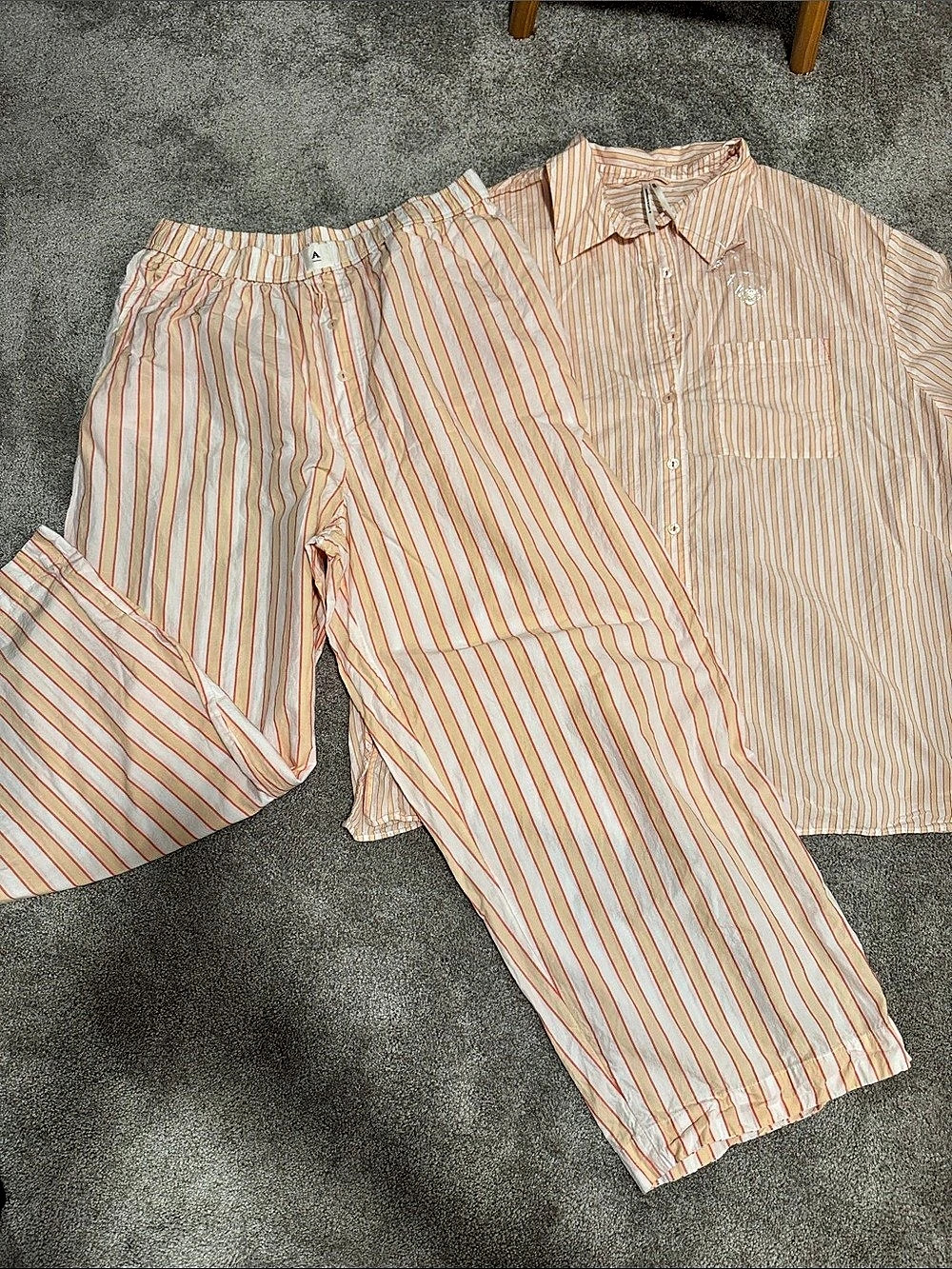 Anthropologie Striped Wide Leg pajama set